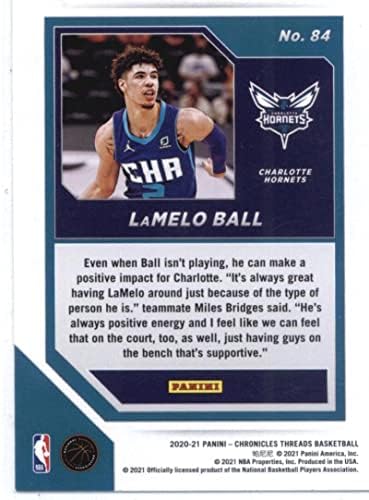 2020-21 Panini Hronike # 84 Lamelo Ball NM-MT Charlotte Hornets Basketball NBA