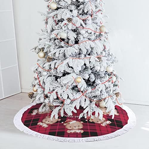 Božićna suknja sa tasselom, božićne pletene Xmas Tree Mat, 30 Santa Claus Tree Base Mat, zima Xmas Tree suknje za rustikalnu sreću Božićne zabave Xmas Dekoracije za odmor