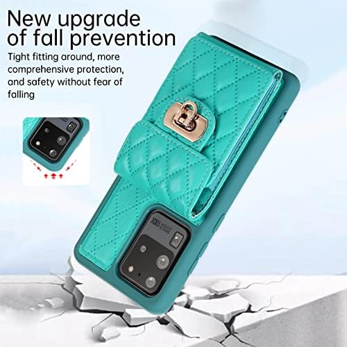 Xyx torbica za novčanik za Samsung S20 Ultra, Crossbody remen PU kožna harmonika Organizator kartica držač kućišta žene djevojke s podesivom vezicom za Galaxy S20 Ultra 5G, Mint Green