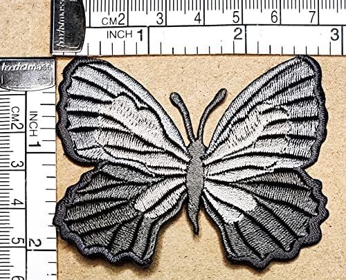 Kleenplus Grey Butterfly Sew Iron on Patch vezeni Aplici Craft ručno rađena odjeća haljina biljni šešir Jean naljepnica prilično leptir insekti crtani flasteri dekorativni popravak