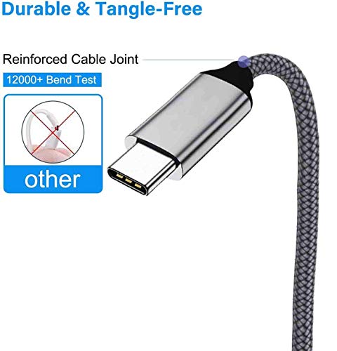 USB C do USB C kabla 【15ft 2pack 60W】 Brzi naboj, dugački pletenica, tip C Cord za punjač Samsung Galaxy S20, bilješka 20 10 Plus,