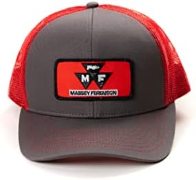 J& D Productions Red Massey Ferguson traktor logo šešir, siva sa crvenom mrežicom natrag, 7-7 7/8