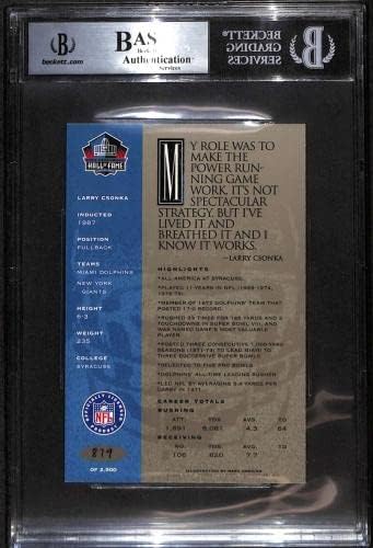 # 18 Larry CSONKA - 1998 Ron Mix Hof Platinum Autos Fudbalske karte GRADS BGS Auto - autogramirani fudbali