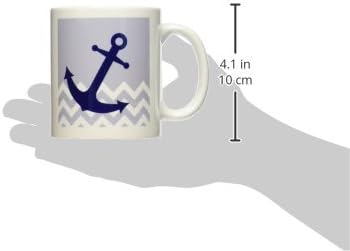 3drose mug_165790_1 plavo nautičko sidro za čamac na Ševronskom uzorku keramička šolja, 11-unca