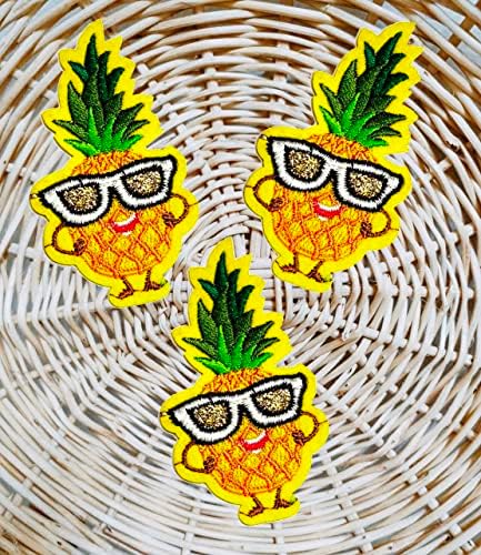 Ananas & amp; naočare za sunce Iron On Patch dečiji crtani film značka aplikacija motiv dekorativna odeća haljina šešir farmerke torbe