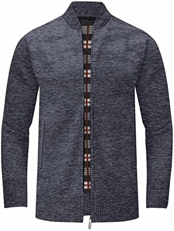 Ubst Cardigan džemper za muške, zimske mokežne izreze topla jakna Plesni unutrašnji patentni zatvarač casual slim fit džemper kaput
