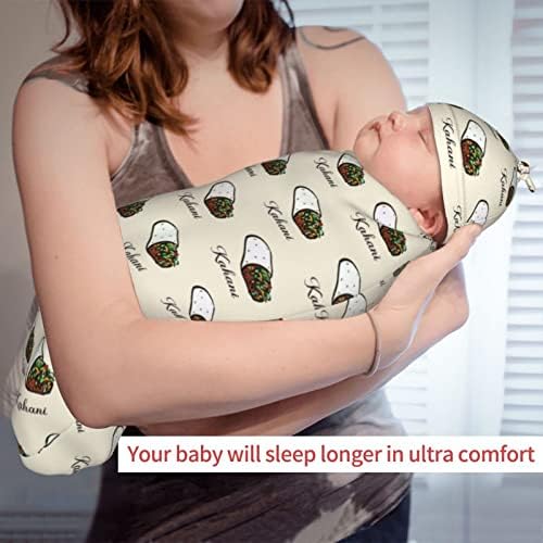 Purbol Personalizirana Tortilla Burrito Stretchy Swaddle pokrivač za babde za bebe po mjeri primanje pokrivača novorođenčad