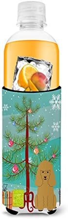 Caroline's Bysures BB4194MUK veseli božićno stablo pudlica Tan Ultra Hugger za tanke limenke, može li hladnjak rukav zagrliti rukav