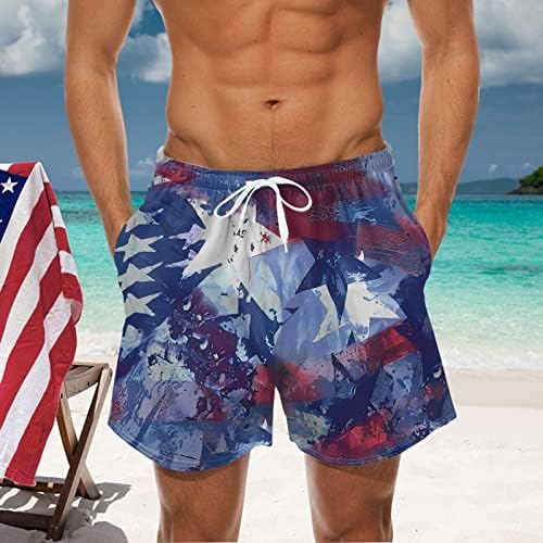 Plus size Swim trunks Muške američke zastave Ispis Cool Sport Swim trunks Brzo suho patriotsko plavoz za kupaonice Hlače