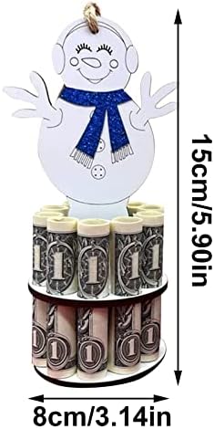 Libuoi Novac za poklon moneta, novac za novac za novac, ručno rađena drvena božićna drvca, jelen, kutija za snjegovića, jedinstveni