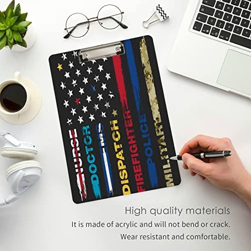 Glaphy prvi Responder američka zastava stars and Stripes Clipboard A4 pismo veličina Clipboard za Officemates, studenti, nastavnici,