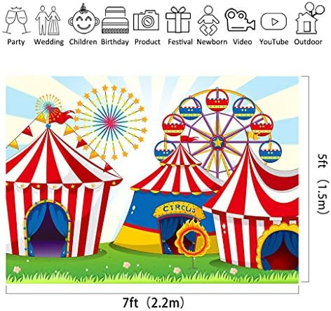 Riyidecor Candyland Lollipop Rainbow Castle Photo Backdrop Cartoon djeca šareni 8x8 stopala sladoled oblak fotografija pozadina novorođene rođendanske zabave Photo Studio Shoot pozadina vinil tkanina RY-QXEN