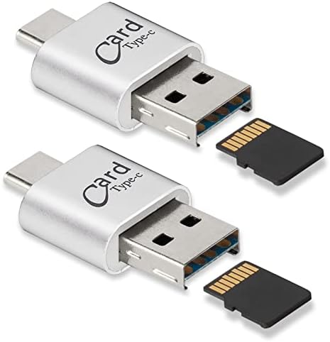 [2 Pack] Micro SD čitač kartica za Android telefon, Micro SD kartica za USB Adapter, Mini USB C čitač kartica za čitač memorijskih