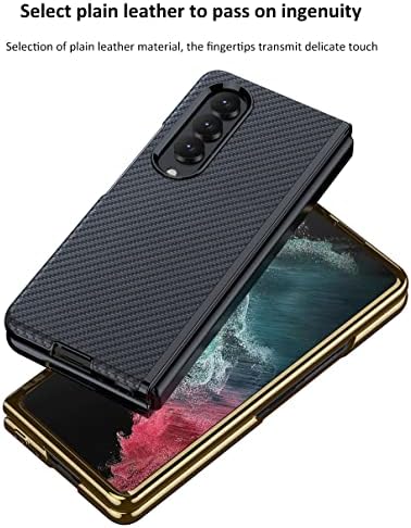 SHIEID Samsung Z Fold4 Case koža, Galaxy Z Fold4 Case galvanizirana futrola za telefon ugrađena zaštita ekrana za Samsung Galaxy Z
