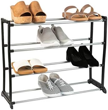Pojednostavite Slaganje stalak za cipele / drži 12 pari obuće | Maximize ormar & prostor za spavaću sobu / dobro za patike | čizme | mokasine | štikle | papuče / crn