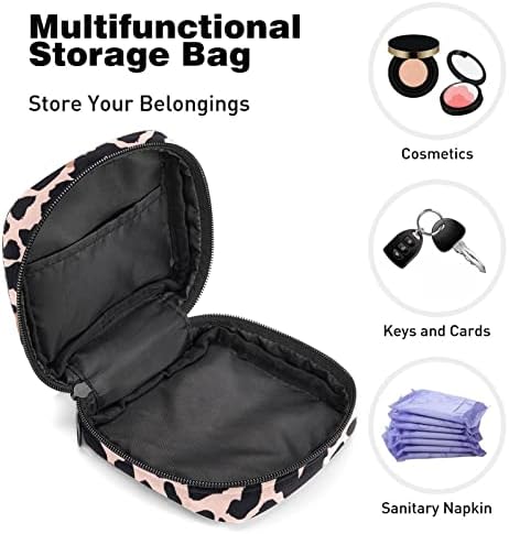 Torba za čuvanje higijenskih uložaka, torbica za menstrualne čašice, prijenosni higijenski ulošci torbe za odlaganje ženstvena menstrualna torba za djevojčice žene dame, Leopard ružičasto smeđa berba