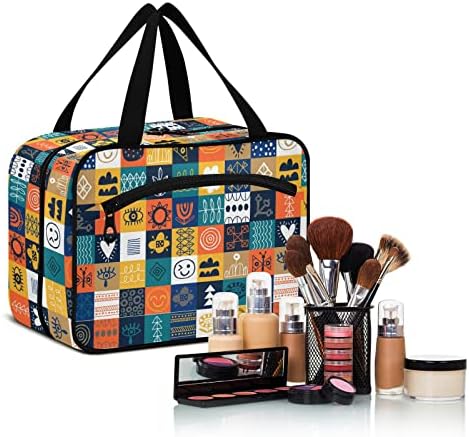Domikeing Geometric Modern Viseće toaletne vrećice Prijenosne kozmetičke torbe Travel Makeup Organizatori Držač za muškarce Žene četkice