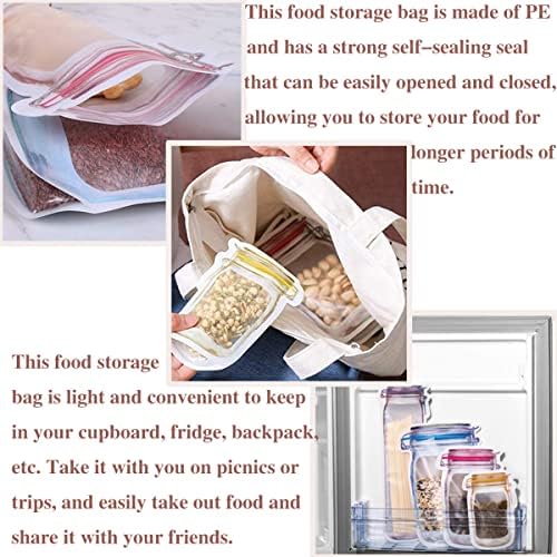 40pcs višekratna Mason Jar ziplock torbe, hermetički zatvoreni pečat skladište hrane ziplock torbe za kuhinju kamp piknik Organizator