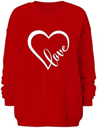 Žene Ljubavno srce Dukserica Teen Valentines Košulja Ljubav Heart Pismo Ispis Duksera Valentine