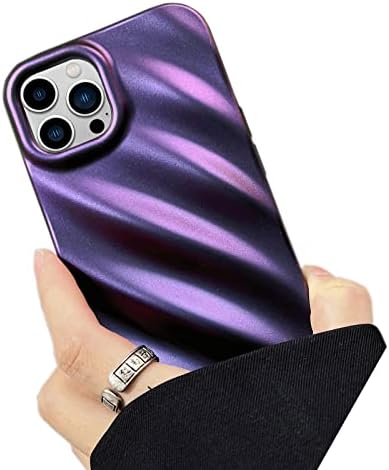 Raleako Cute Curly Wave Case za iPhone 12 6,1 inča, vodeni ripple uzorak futrola Slim udara Otporni sa satenskom sjajem za djevojke