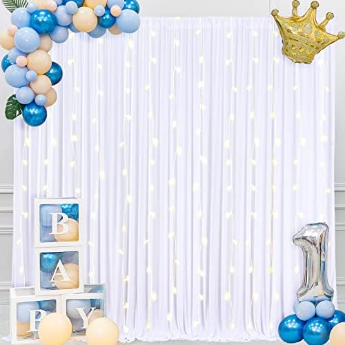 4 ploče bijela pozadina zavjese za zabave vjenčanje bora 20ft x 10ft pozadina zavjese za Baby Shower pol otkrivaju rođendan fotografija
