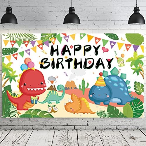 Dinosaur Birthday Banner Dinosaur Photo Backdrop Dječija Rođendanska zabava pozadina rođendanski ukrasi 73 x 43