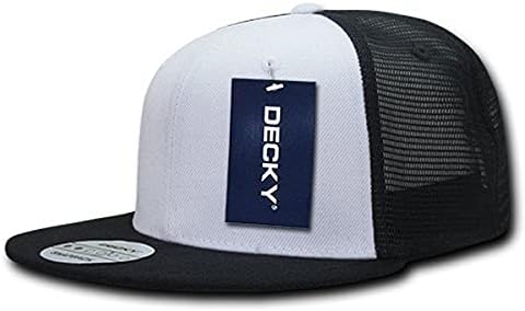 DECKY 6 Panel ravne kape kamiondžije, crno / bijelo