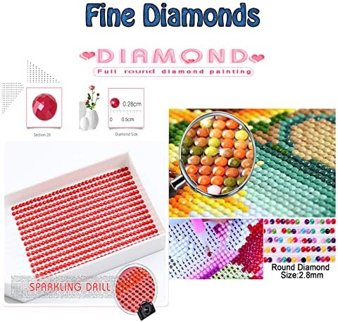 Dijamantni setovi za odrasle, zalazak sunca Nature Diamond Art Kids početnik DIY 5D boja po brojevima, velika puna bušilica okrugla Diamond Dots Crystal Gems Art pribor Slike za kućni zidni dekor, 24x72in