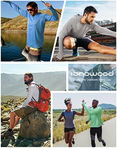 Isnowood Sun Shirt UPF 50+ muški ribolov Dugi rukav UV zaštita Hoodie planinarenje osip Guard plivanje trčanje