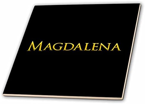 3drose Magdalena uobičajeno žensko ime u Americi. Žuta na crnom šarmu-pločice