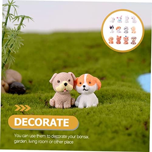 TOYANDONA 12kom Mini ukras za štene zanati igračke Set za igru za bebe Mini vrtne životinje Bonsai Craft Decor figurice za pse male