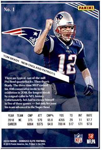 Tom Brady 2019 Panini Elite 1 Nm-MT Patriots Fudbal NFL