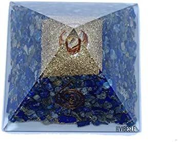 Vibesle Lapis Lazuli orgone piramida Kristalna tačka i bakrena spiralna čakra Balansiranje dragulja Pozitivni energetski generator