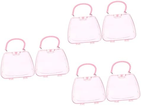 Cabilock 6 kom. Prozirna igračka torbica Bangle Plastični čisti mini organizator Stilski minđuše minđuša djeca za torbicu Dječje djevojke Ogrlice slatka narukvica ružičasta pokrajina