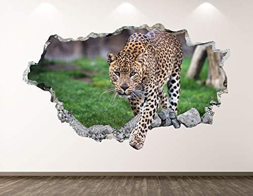West Mountain Leopard Zidna naljepnica Umjetnički dekor 3D Razbijena naljepnica za životinje Mural Dječje sobe Custom poklon BL27