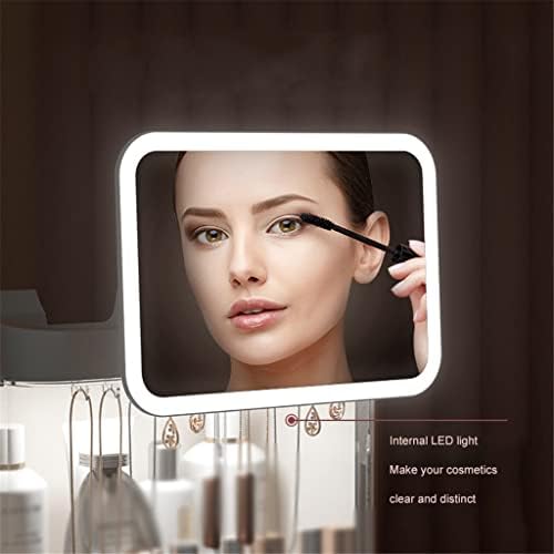 EODNSOFN kozmetička kutija sa ogledalom LED lampica Desktop Makeup Organizator CASE STROJA ČUDOVI OSOBNI Organizator za kozmetiku