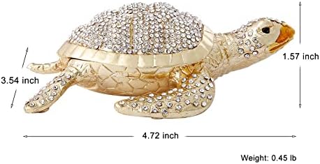 Ingbear Gold Sea kornjača figurine šarkene trinketi, jedinstveni poklon za majčin dan, ručno pozlaćena emajlirana nakita, životinjski