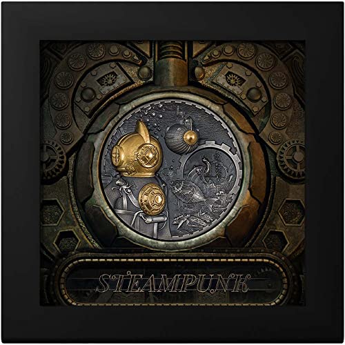 2022 de Steampunk Powercoin Nautilus 3 oz Silver Coin 20 $ Cook Islands 2022 Antikni završetak