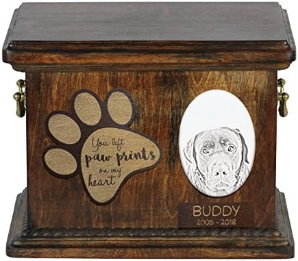 Art Dog Ltd. Labrador Retriver, urna za pseći pepeo sa keramičkom pločom i opisom
