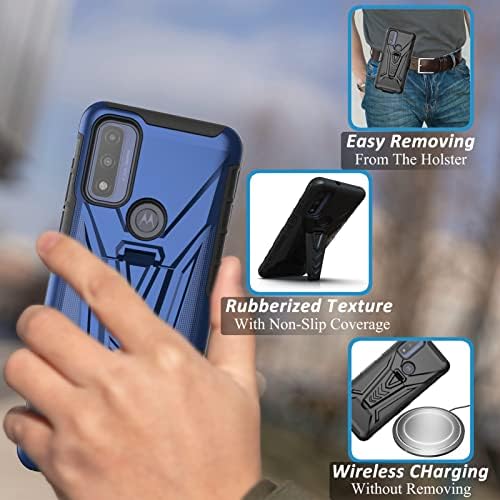 Hoyyi za Motorola Moto G Pure Case, moto g Pure pojas za kopču za futrolu za kaljeno staklo, izdržljivim teškim prekrivačem na telefonu