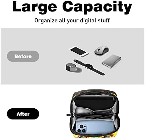 Akvarel suncokretov elektronski Organizator, torba za čuvanje kablova vodootporna za putovanja kući, elektronska dodatna oprema za