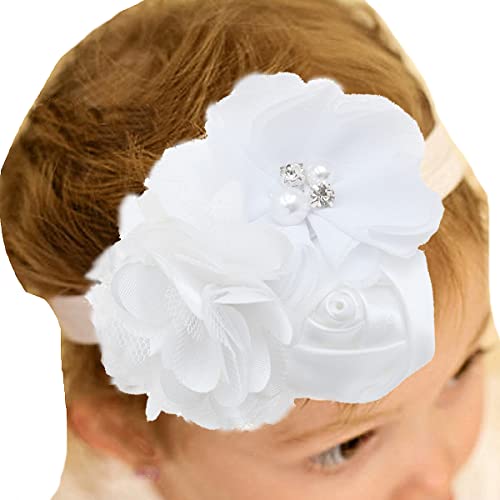 Bloomposh Baby White Headbands trake za kosu elastike Hair Accessories za djevojčice novorođenčad mala djeca