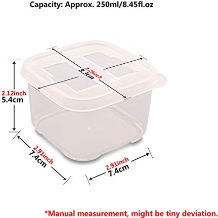 HOMUREN kutija za čuvanje svježine sa poklopcem plastični spremnik za pripremu hrane zapečaćeni Organizator [3 kompleta, 250ml / 8,45
