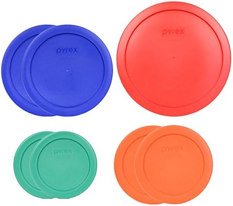 Pyrex 7402-PC 6/7-Cup, 7201-PC 4-Cup, 7200-PC 2-Cup, & amp; 7202-PC 1-Cup čuvanje hrane plastike zamjena poklopci, Made in the USA