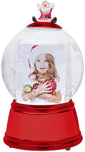 2 x 2.875 Santa Photo Sning Globe sa crvenom bazom