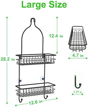 SmartAke viseći tuš kastur preko tuš glave, kupatilo tuš kadom Organizator sa 10 kuka, tuš od nehrđajućeg čelika otpora se hrđe brzo