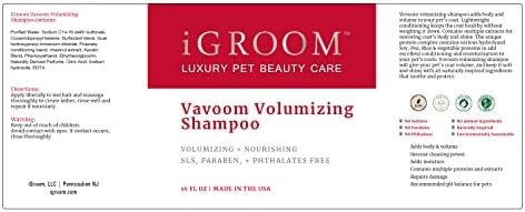 Igroom šampon i regenerator Bundle - Vavoom Volumizirajući šampon za pse 16oz-dodajte tijelo i volumen - lagani + Pro-keratinski regenerator za pse koji se ne ostavlja 16oz - Detangle-keratinski tretman