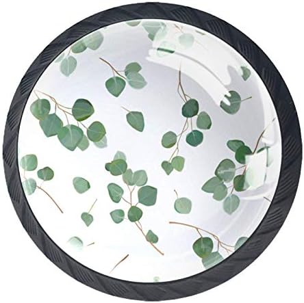 Halidey dugmad za ormare za djecu zeleno lišće dugmad za fioke za biljke Crystal Glas dizajnirana dekorativna dugmad za jaslice kuhinja spavaća soba kupatilo dnevni boravak 1,38 x 1,10 u 4 kom