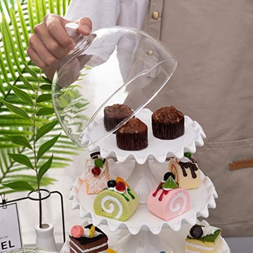 Staklena torta za poklopac torta sa poklopcem keramičke torte ploča za desert Cupcake Display Torta sa staklenom kupolom za rođendan za djecu za bebe