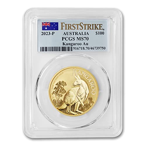 2023 P AU 1 oz Australian Gold kengur koin-70 $ 100 pcgs ms70